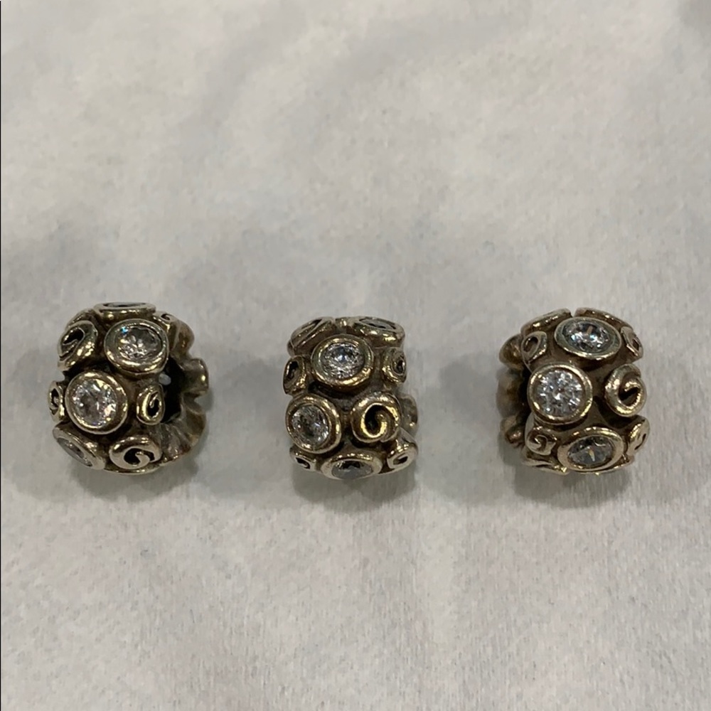 Pandora Charm Clear CZ stones 3 CHARMS